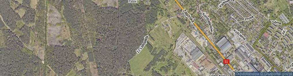 Zdjęcie satelitarne 11 Listopada ul.